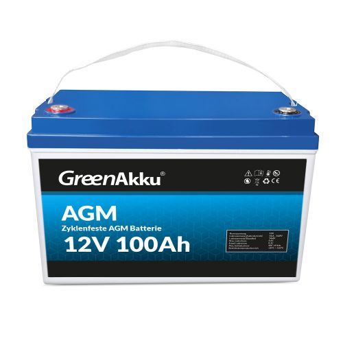 GreenAkku Zyklenfeste AGM Batterie 12V 100Ah
