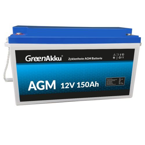 GreenAkku Zyklenfeste AGM Batterie 12V 150Ah