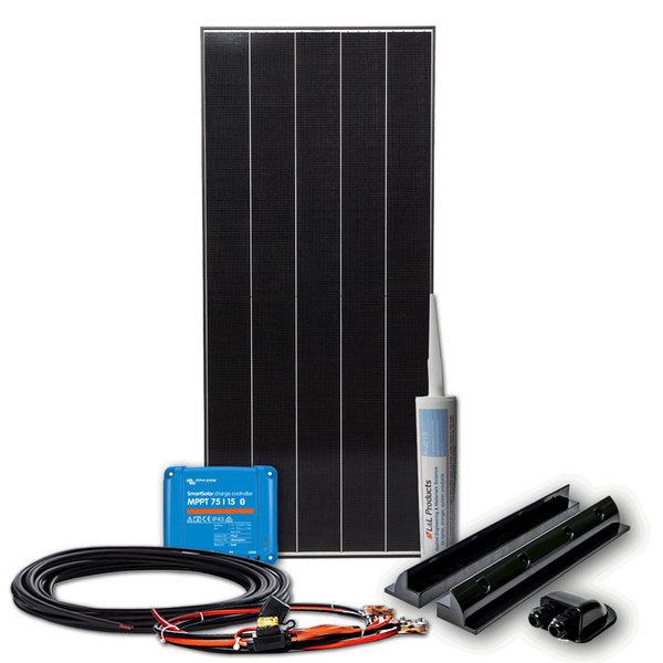 WATTSTUNDE® 200W BLACK LINE MPPT Wohnmobil Solaranlage mit Schindel Zellen BLS200 Victron
