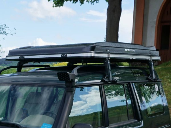 Prime Tech Hartschalen-Autodachzelt Delta 140 cm ABS schwarz/beige / schwarz/grau Automatik
